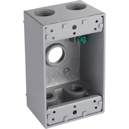 Bell Electrical Box, 18.3 cu in, Outlet Box Type, 1 Gang, Aluminum, Rectangular Shape 5322-0